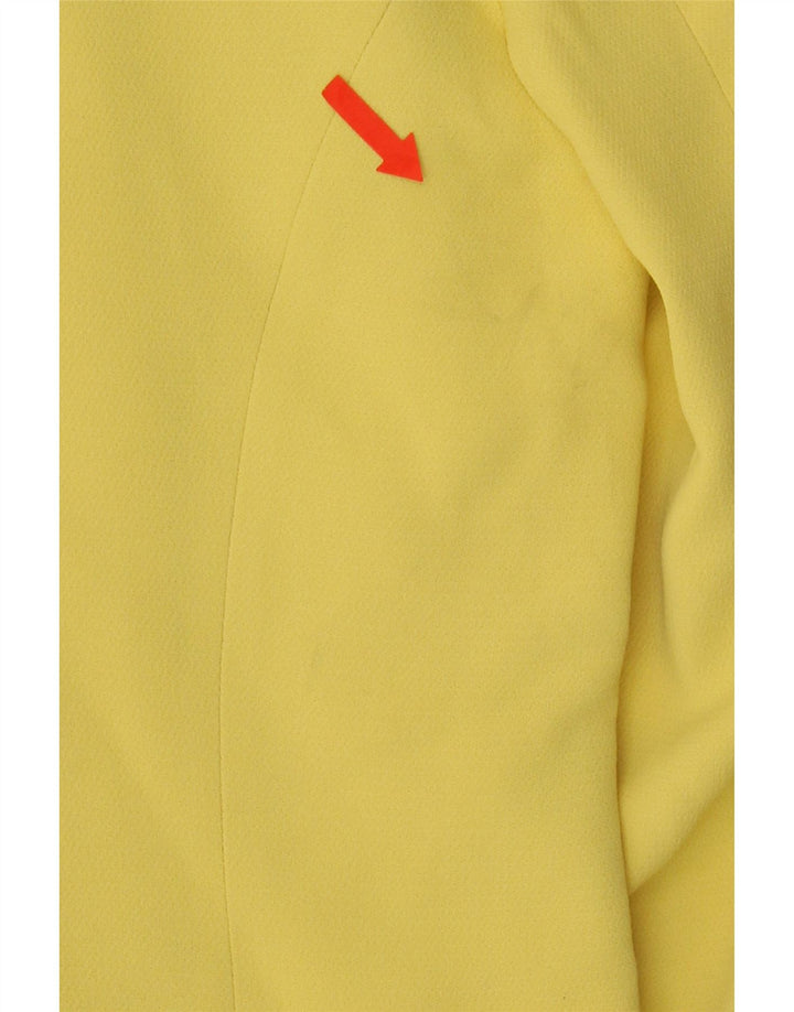 MK EMKAY Womens Crop 6 Button Blazer Jacket IT 46 Large Yellow Acetate Vintage Mk Emkay and Second-Hand Mk Emkay from Messina Hembry 