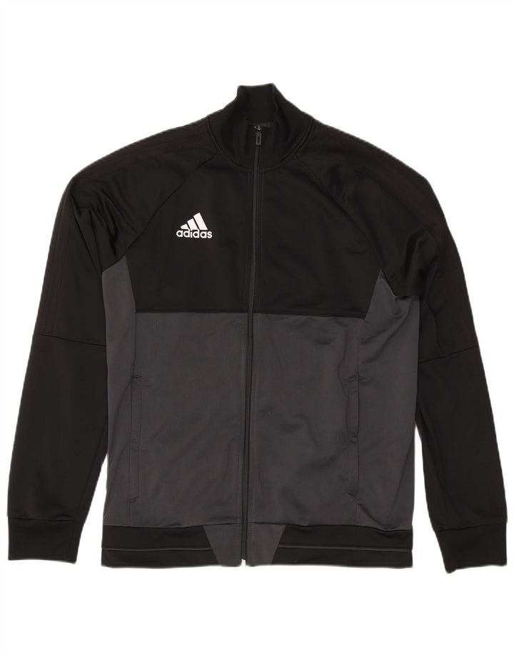 Adidas Hombre Chándal Top Chaqueta Mediano Negro Colorblock Poliéster