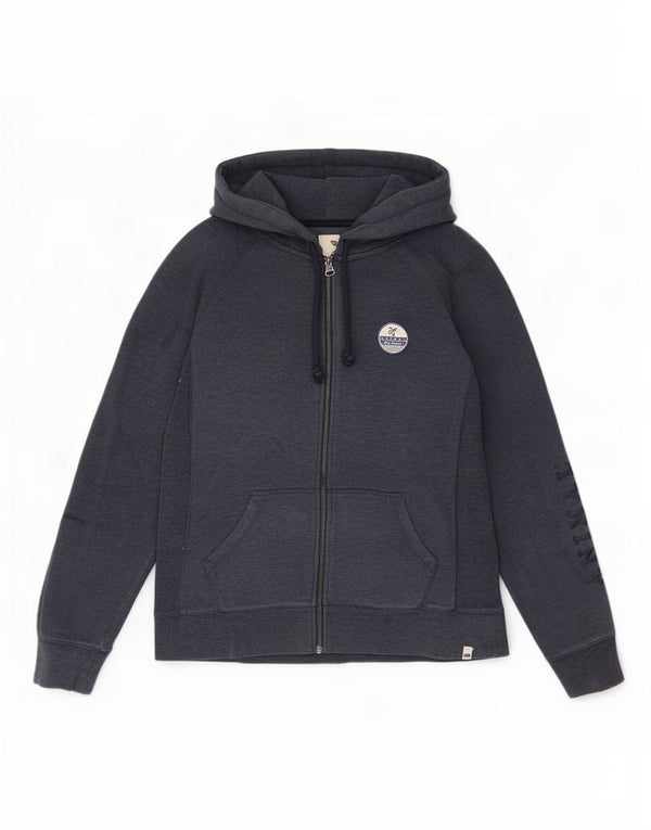 Animal Sudadera con capucha y cremallera para mujer UK 44 Grande Algodón azul marino
