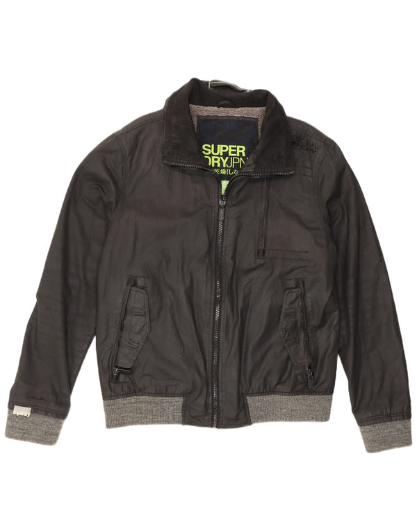 Superdry Chaqueta de algodón encerado para hombre ES 44 2XL Negro