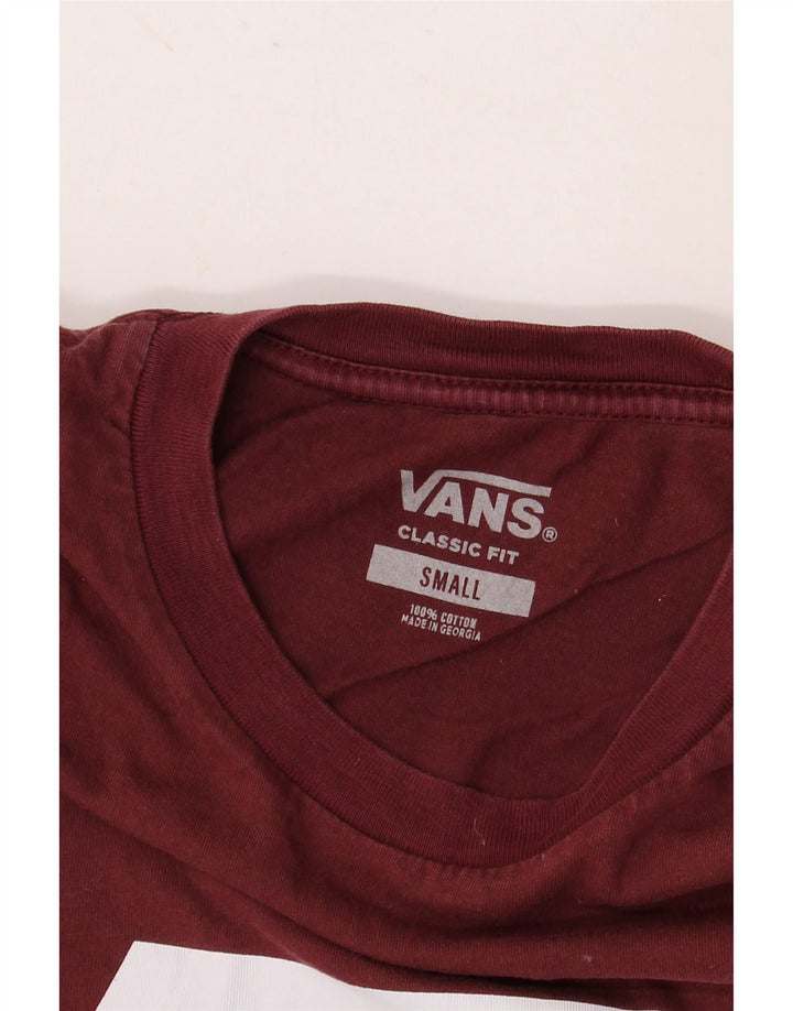 Vans Camiseta con gráfico de ajuste clásico para hombre Top pequeño de algodón granate