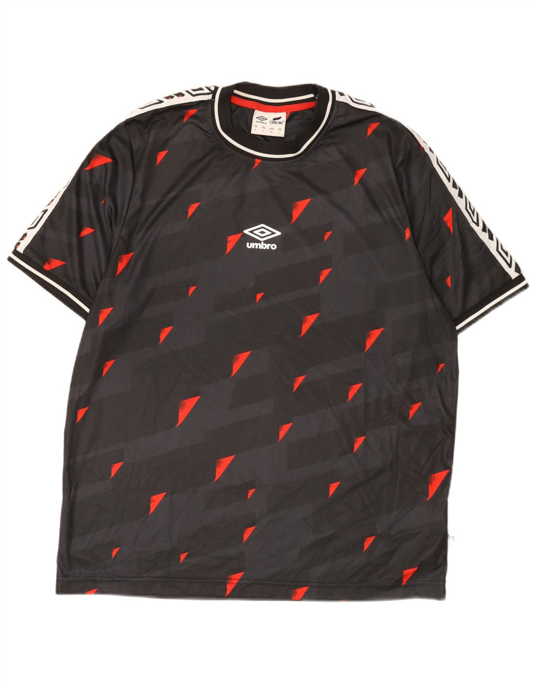 Umbro - Camiseta gráfica para hombre, talla grande, poliéster geométrico negro