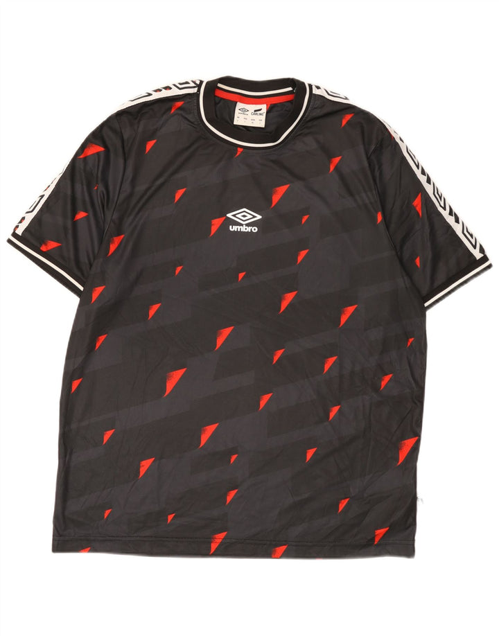 Umbro - Camiseta gráfica para hombre, talla grande, poliéster geométrico negro