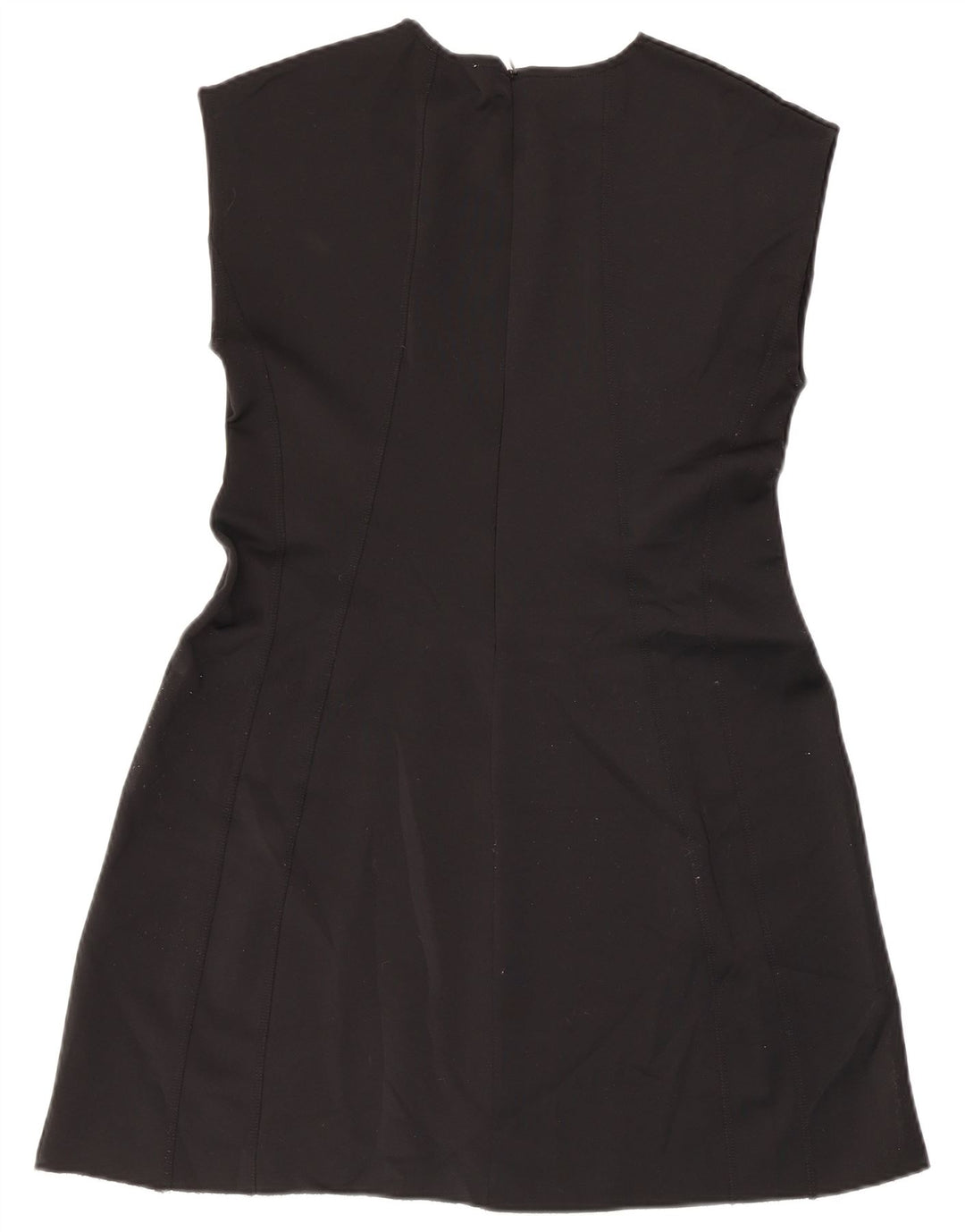 Zara Vestido Acampanado Sin Mangas para Mujer UK 44 Grande Poliéster Negro