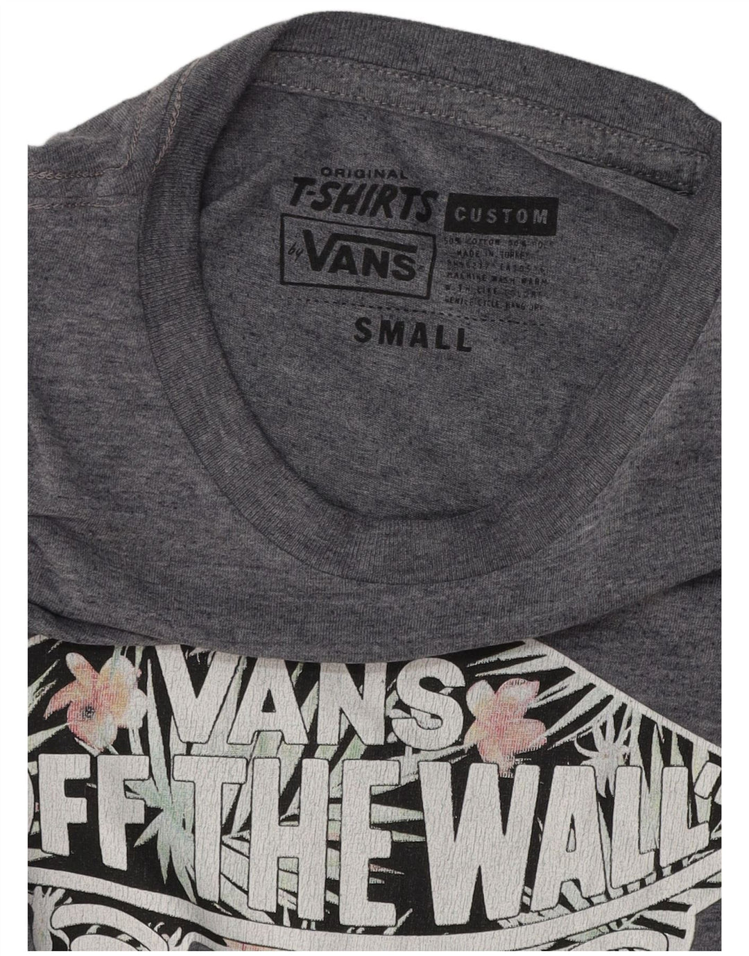 VANS Camiseta gráfica de ajuste personalizado para hombre Top pequeño de algodón azul marino