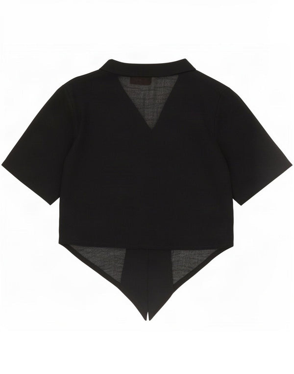 Prestige Blusa corta de manga corta para mujer UK 44 Medium Black