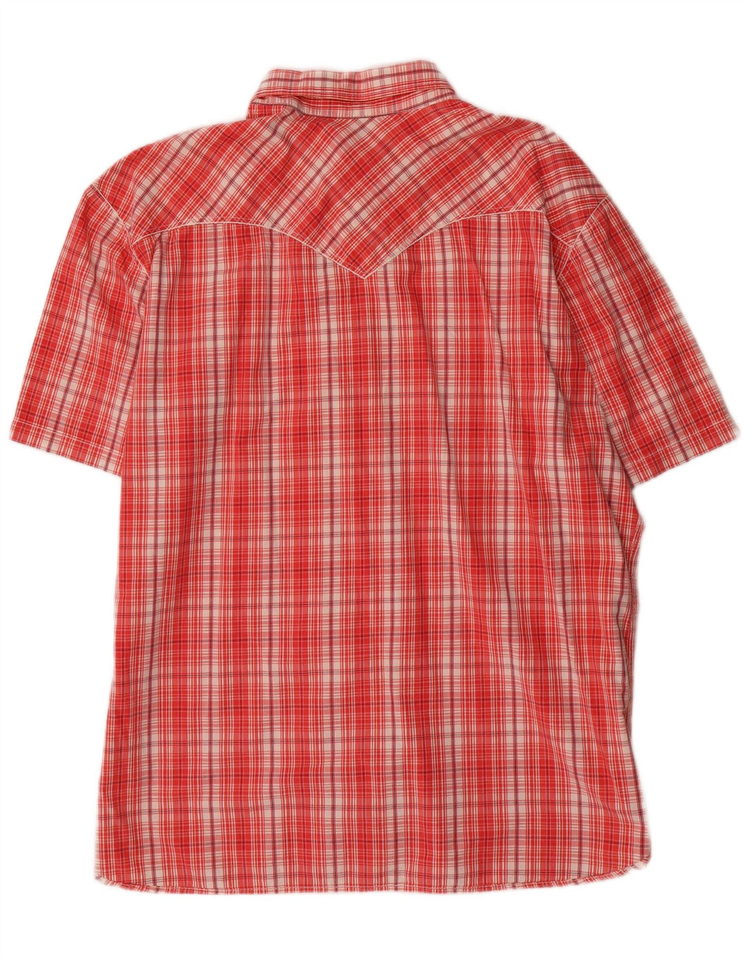 Levi's Camisa de manga corta Denizen para hombre, talla 2XL, algodón a cuadros rojos