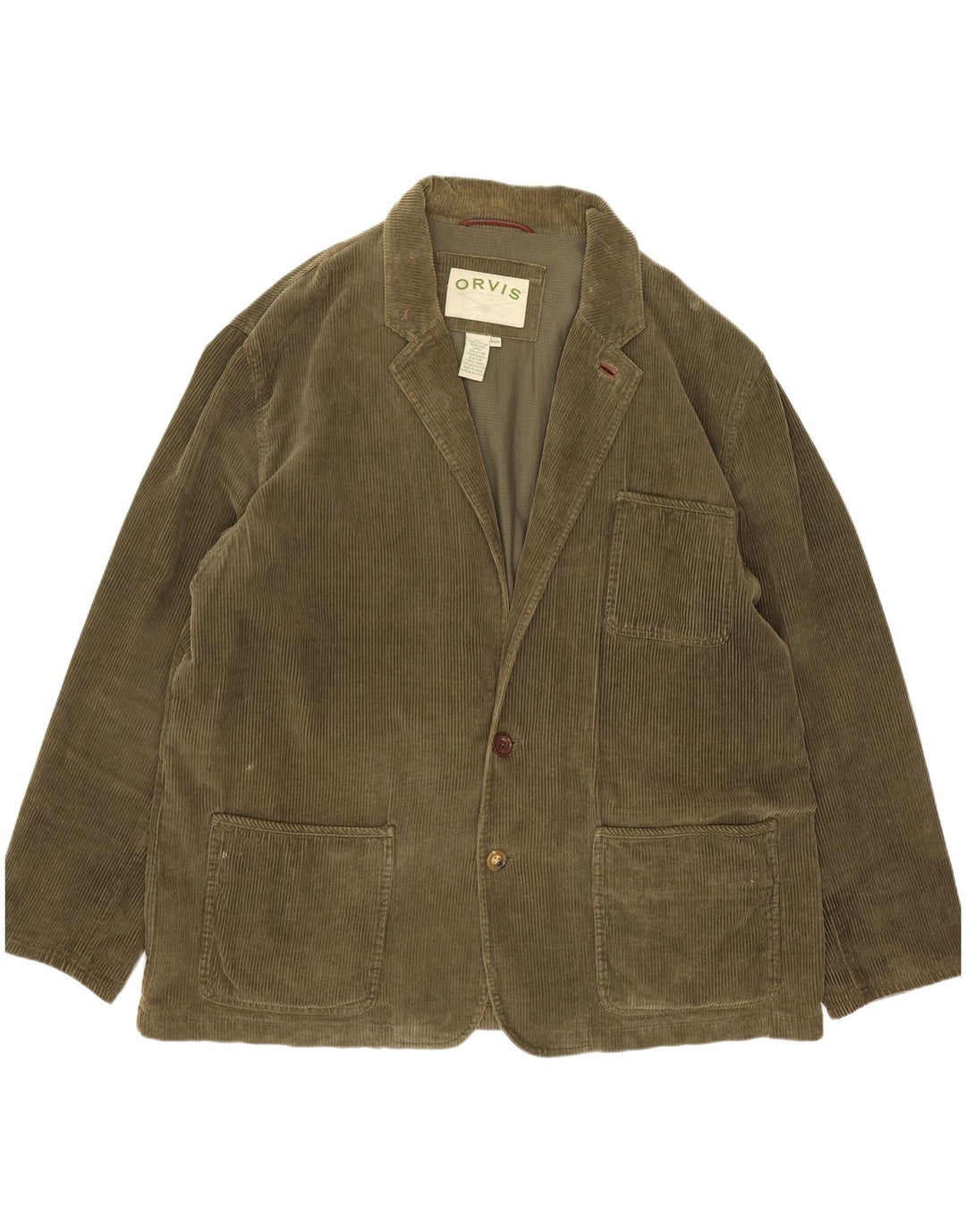 Orvis Chaqueta tipo blazer de pana con 2 botones para hombre EU 46 3XL Algodón verde