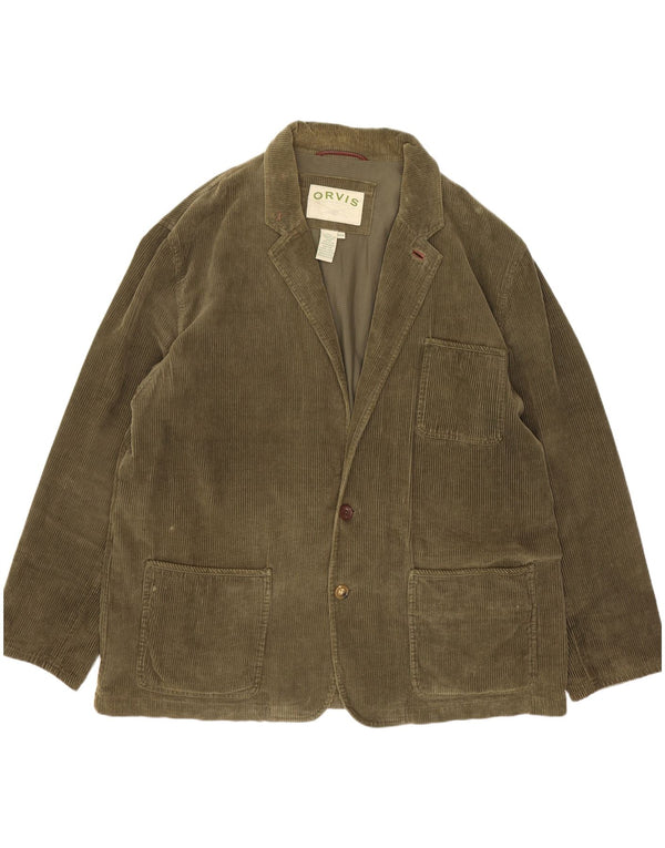 Orvis Chaqueta tipo blazer de pana con 2 botones para hombre EU 46 3XL Algodón verde