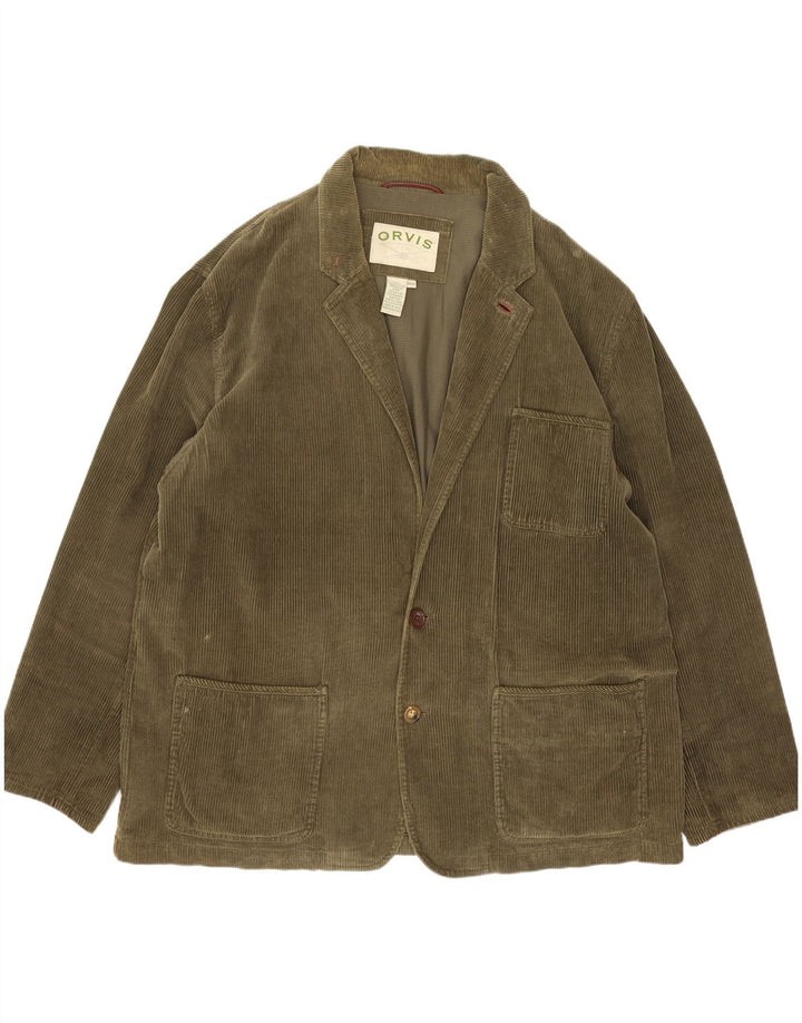Orvis Chaqueta tipo blazer de pana con 2 botones para hombre EU 46 3XL Algodón verde