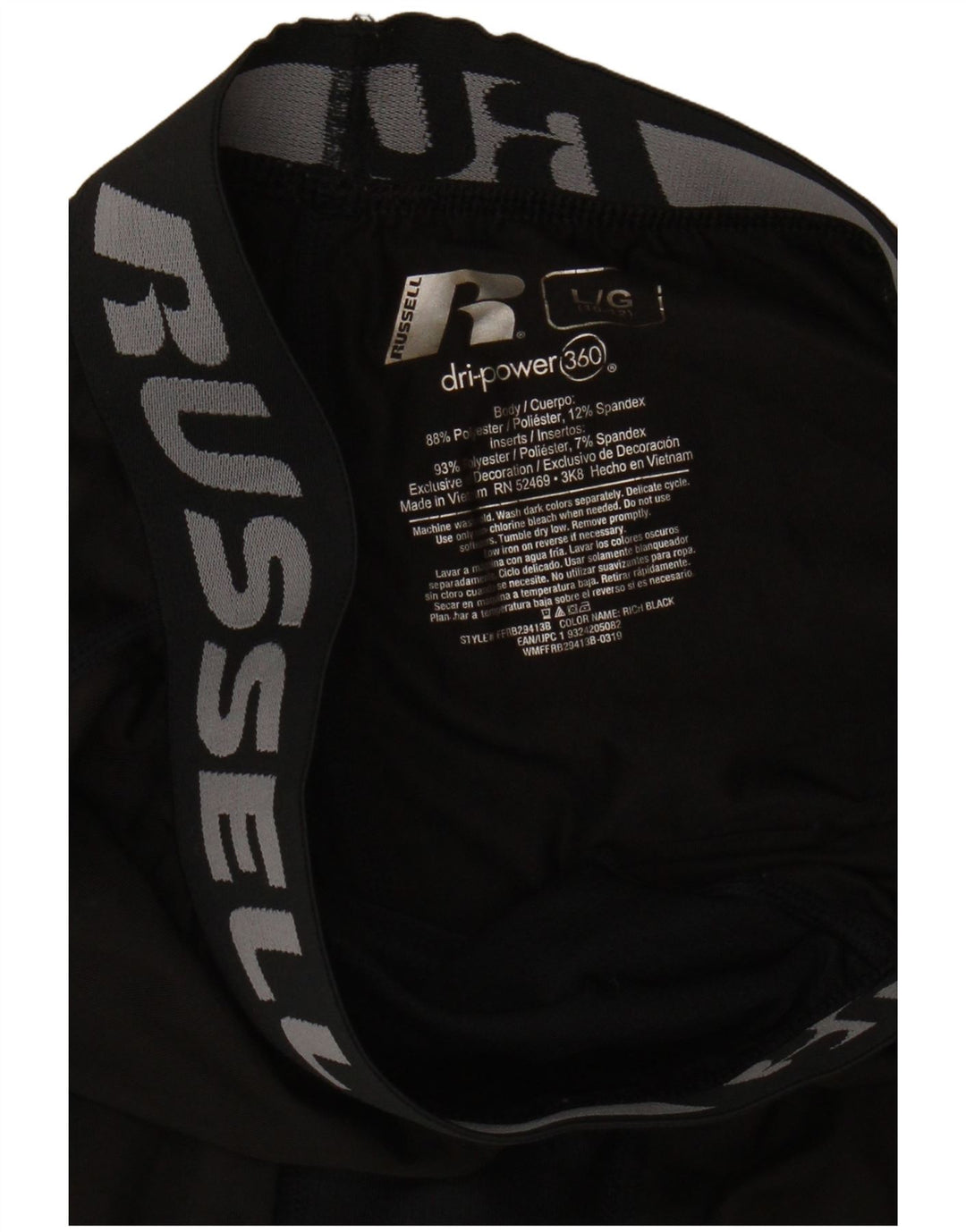 Russell Athletic Leggings capri gráficos para niños de 10 a 11 años, talla grande, color negro