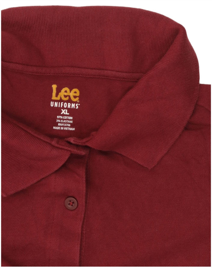 Polo Lee para mujer UK 40 XL Algodón burdeos