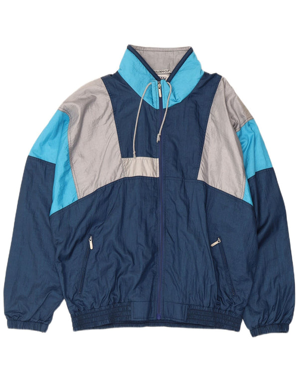 Golden Cup Chándal para hombre Chaqueta superior EU 48 Medium Azul marino Retro