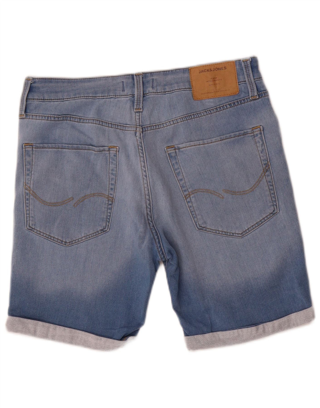 Jack & Jones Hombre Shorts De Mezclilla Desgastados Medio W32 Algodón Azul