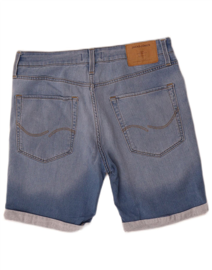 Jack & Jones Hombre Shorts De Mezclilla Desgastados Medio W32 Algodón Azul