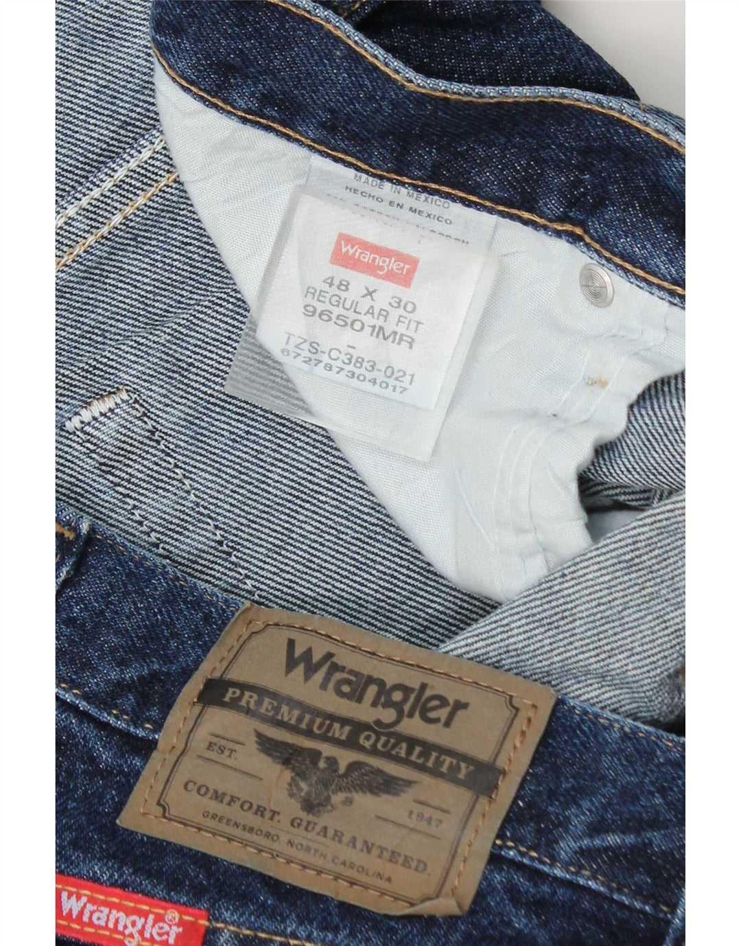 Wrangler Vaqueros rectos de corte regular para hombre W48 L30 Algodón azul