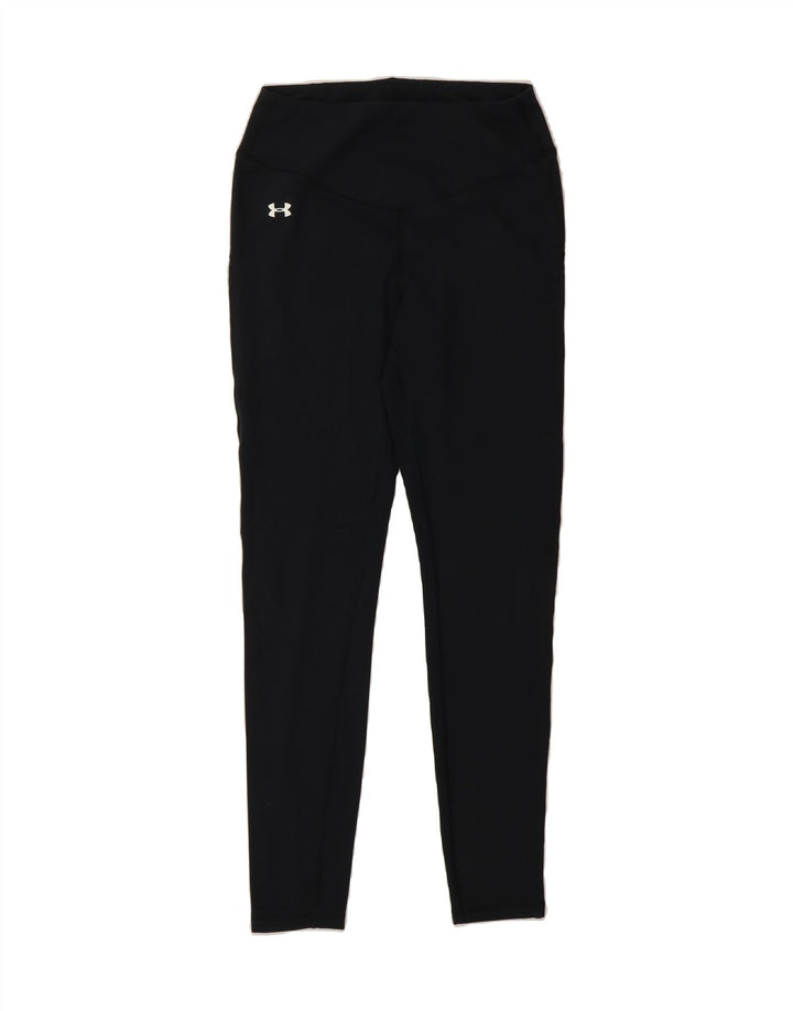 UNDER ARMOUR Womens Graphic Leggings UK 10 Small Black Vintage Under Armour and Second-Hand Under Armour from Messina Hembry 