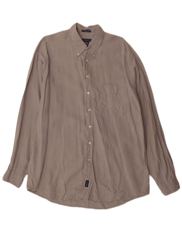 Camisa Gant Hombre XL Lino Gris