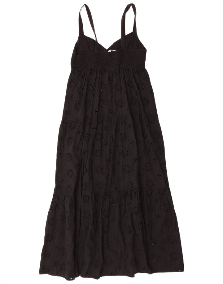 Zara Mujer Maxi Vestido Sin Mangas UK 42 Mediano Negro