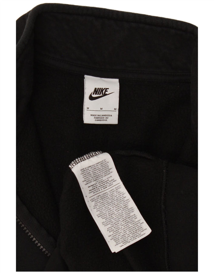 Nike Sudadera con cuello con cremallera y jersey de algodón negro mediano para hombre