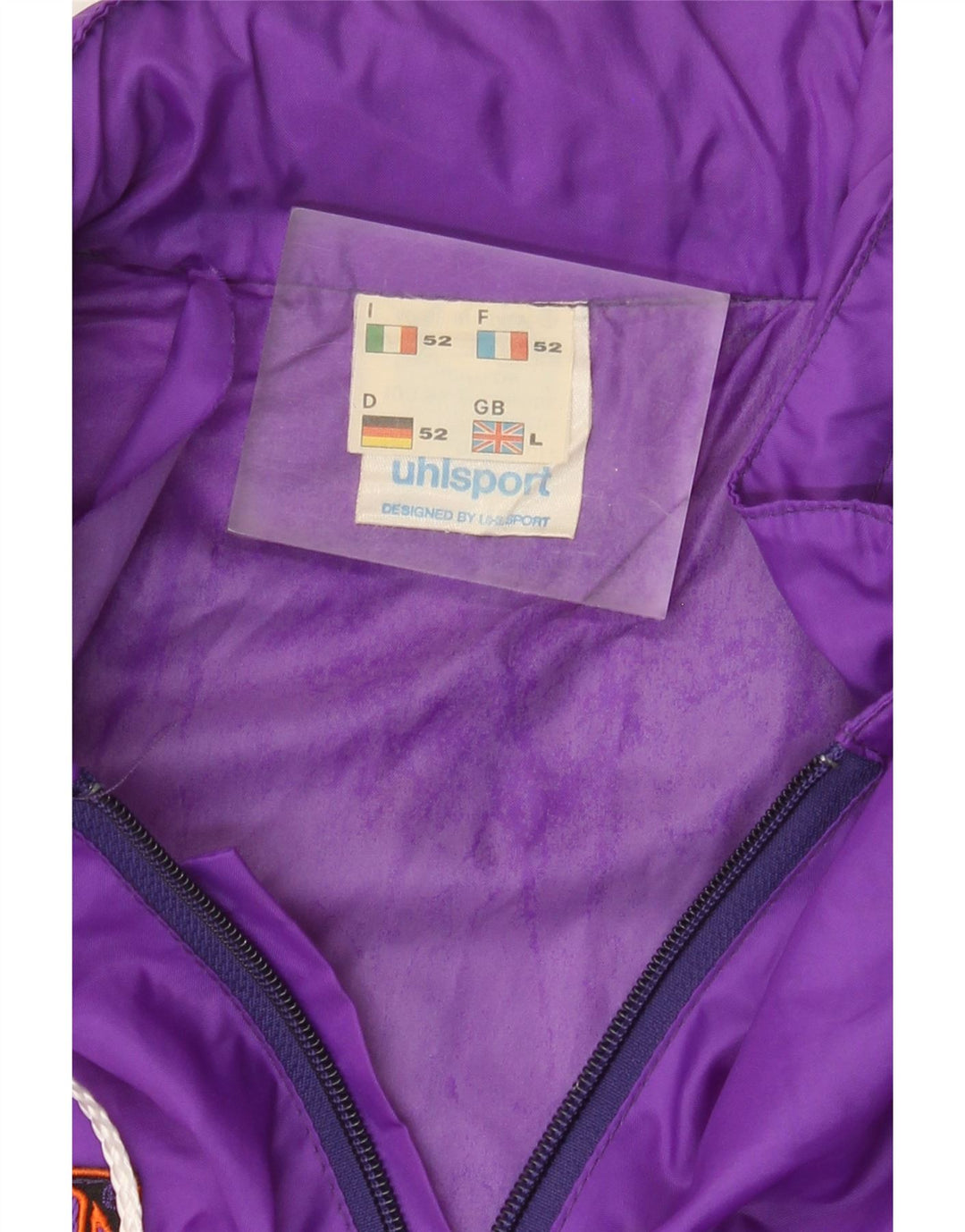 Uhlsport Chaqueta impermeable gráfica para hombre UK 40 Large Púrpura Colorblock Poliamida
