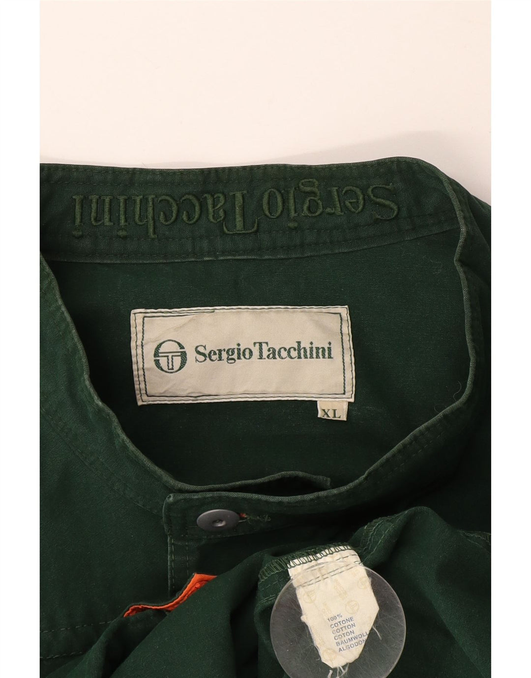 SERGIO TACCHINI Chaqueta utilitaria para hombre UK 42 XL Algodón verde