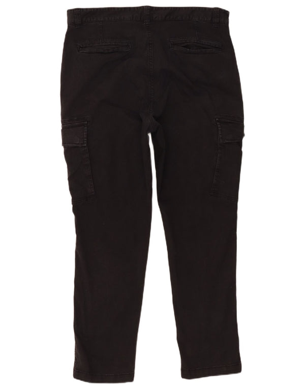 Zara Mens Slim Cargo Pantalones EU 44 Large W34 L27 Algodón Negro