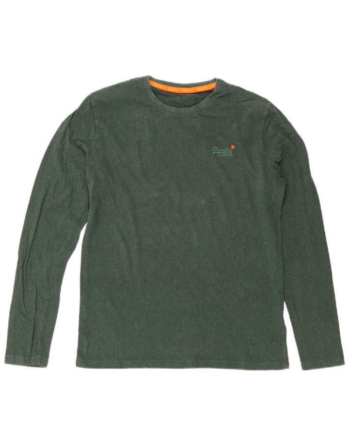 Superdry Hombre Top Manga Larga Pequeño Algodón Verde