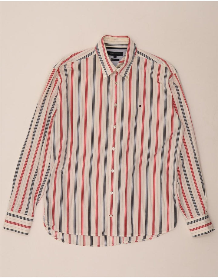 TOMMY HILFIGER Camisa Hombre XL Blanco Rayas