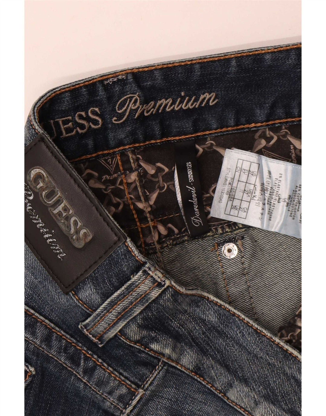 Guess Vaqueros Slim Desgastados Mujer W29 L32 Algodón Azul