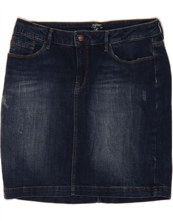 ESPRIT Womens Denim Skirt W32 Large Navy Blue Cotton Vintage Esprit and Second-Hand Esprit from Messina Hembry 