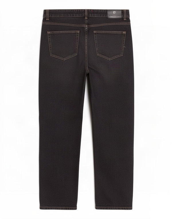 Pierre Cardin Vaqueros rectos para hombre W36 L32 Algodón negro