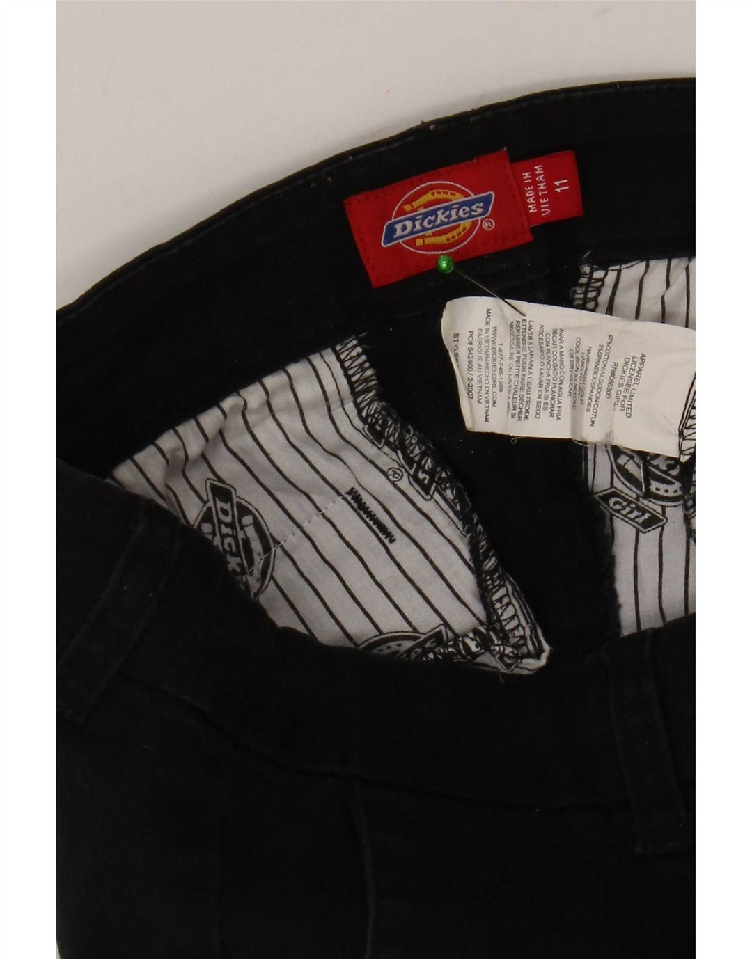 Dickies Pantalones cortos chinos para mujer US 11 Large W32 Algodón negro