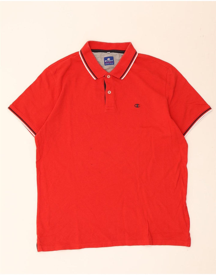 Champion Polo Para Hombre De Algodón A Rayas Rojas Grande