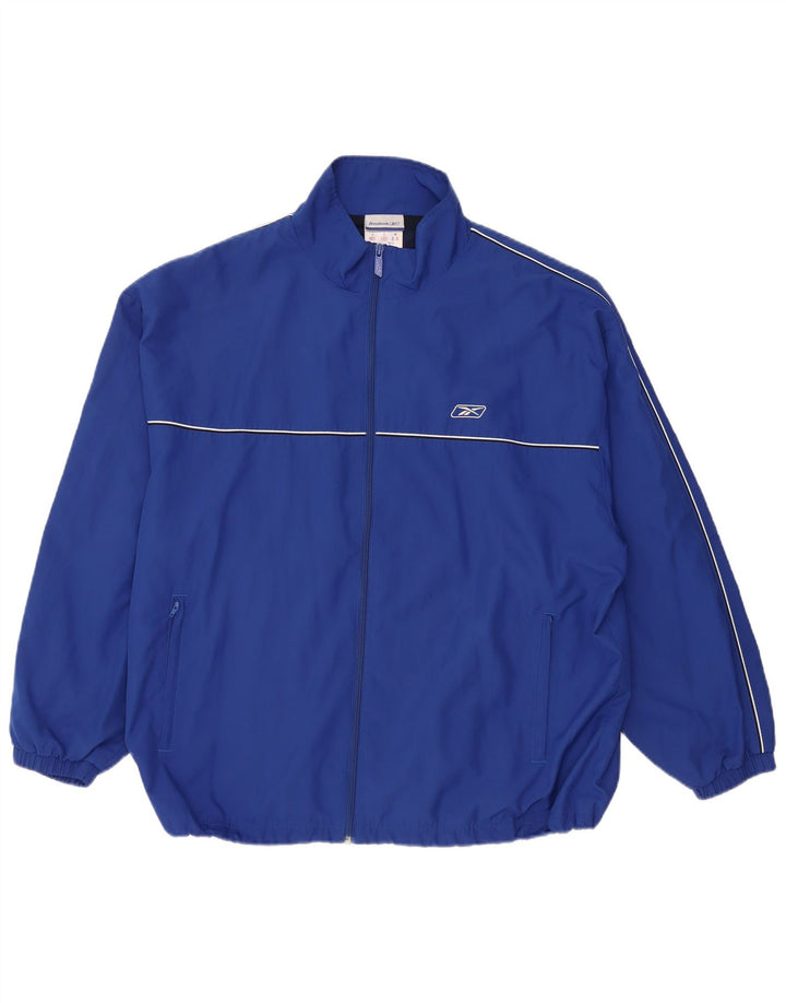 Reebok Hombre Chándal Top Chaqueta Pequeña Azul Poliéster