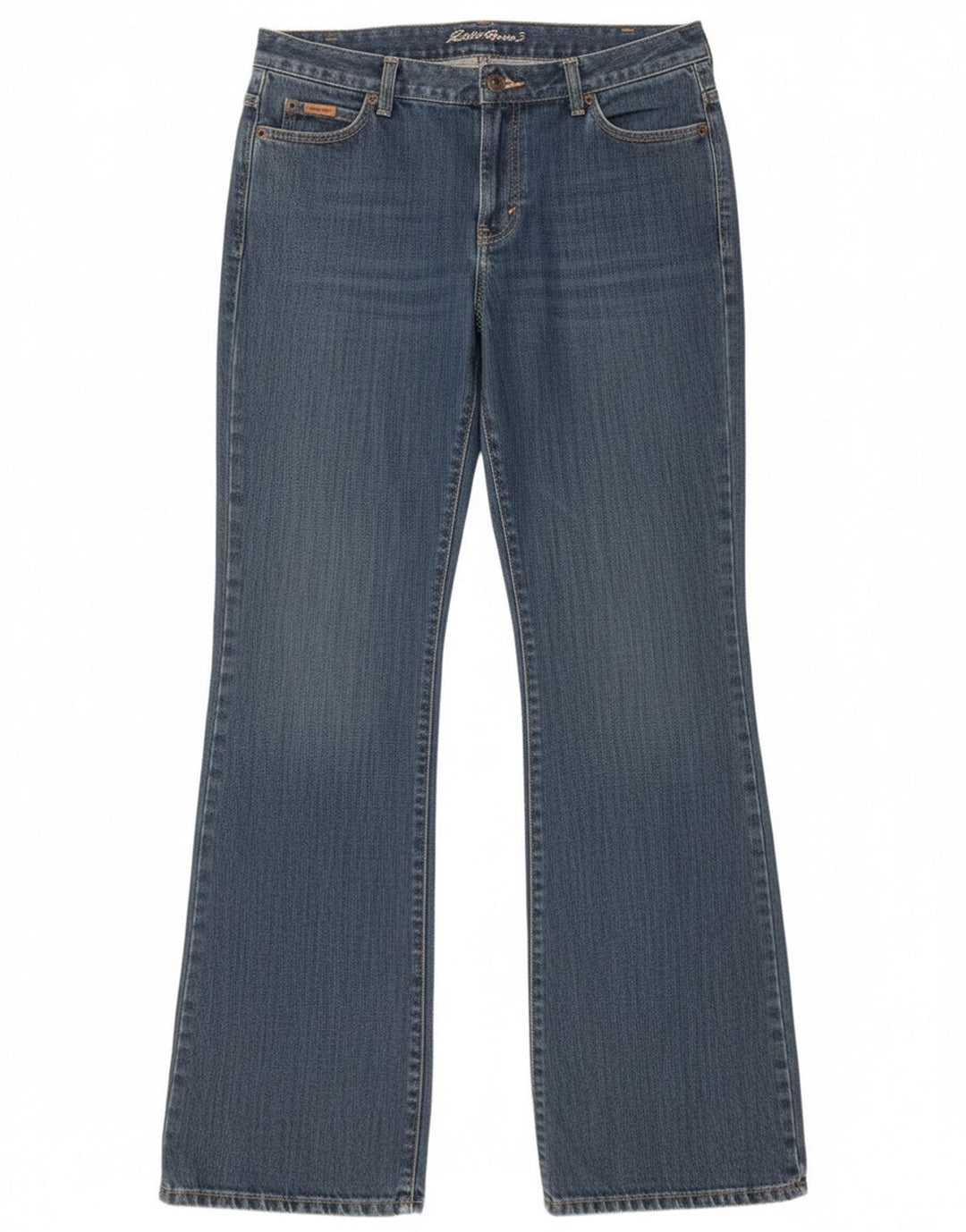 Eddie Bauer Jeans con corte de bota de cintura baja para mujer US 12 Large W34 L35 Algodón azul