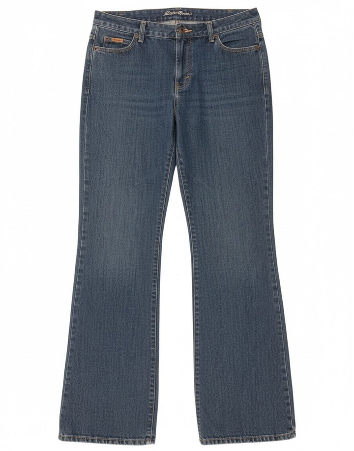 Eddie Bauer Jeans con corte de bota de cintura baja para mujer US 12 Large W34 L35 Algodón azul