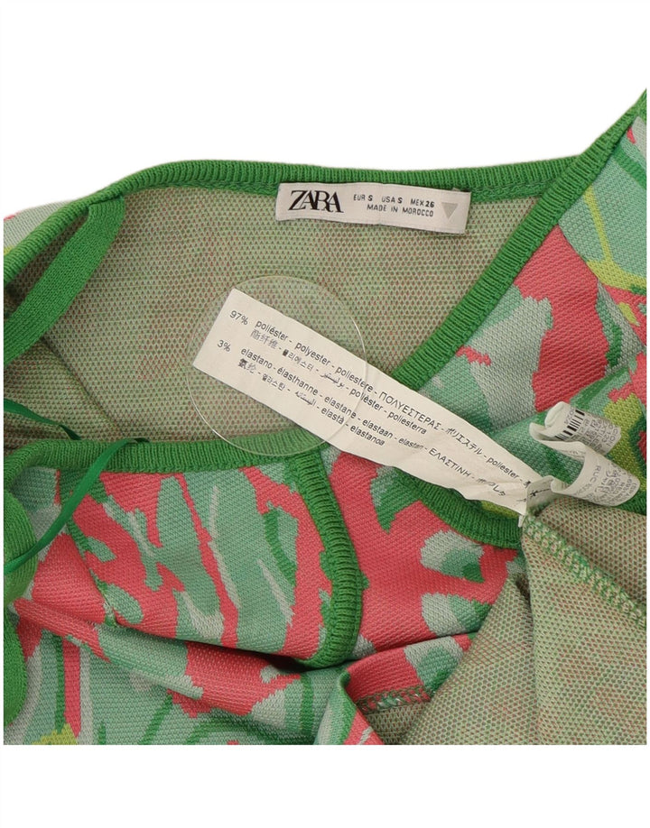 Zara Vestido Vaina Con Estampado Abstracto Para Mujer UK 8 Small Multicolor