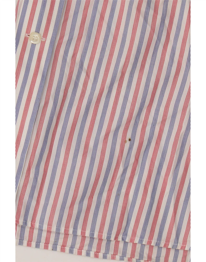 Boggi Milano Camisa Grande De Algodón A Rayas Rojas Hombre