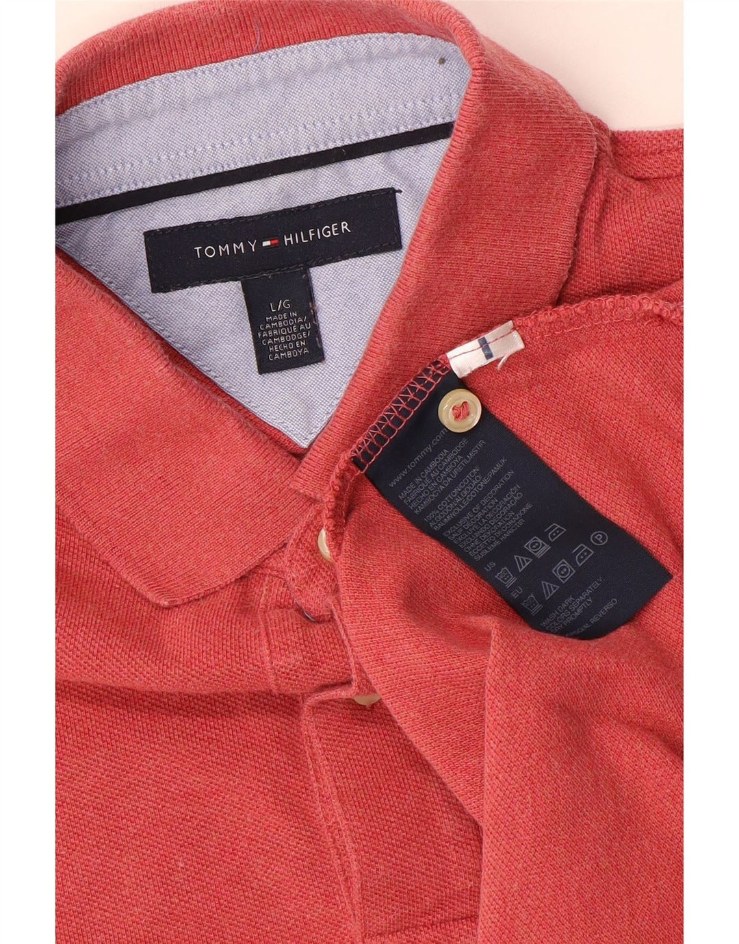 Polo Tommy Hilfiger para hombre de algodón rojo grande