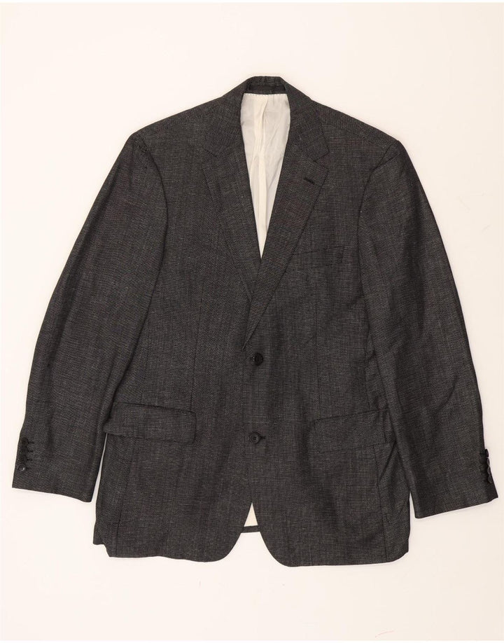 Hugo Boss Chaqueta tipo blazer de 2 botones para hombre EU 50 Grande Gris Lana virgen