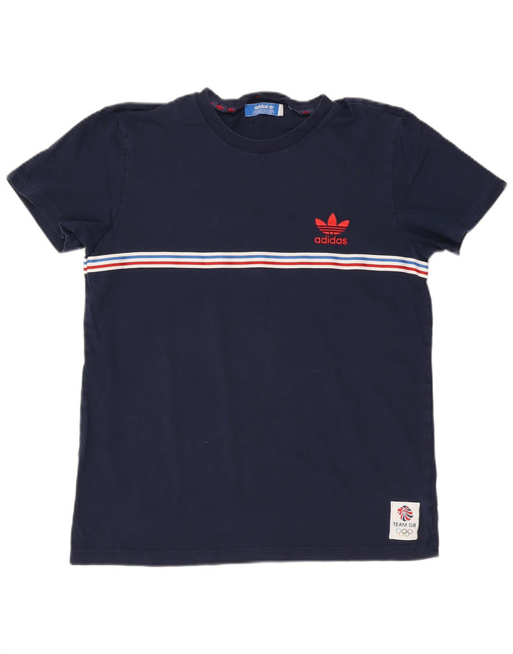 Camiseta Adidas Hombre Top Medium Azul Marino Rayas Algodón