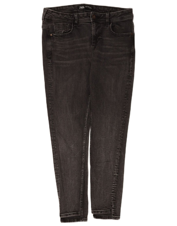 Zara Vaqueros Pitillo Mujer EU 40 Mediano W30 L28 Algodón Gris