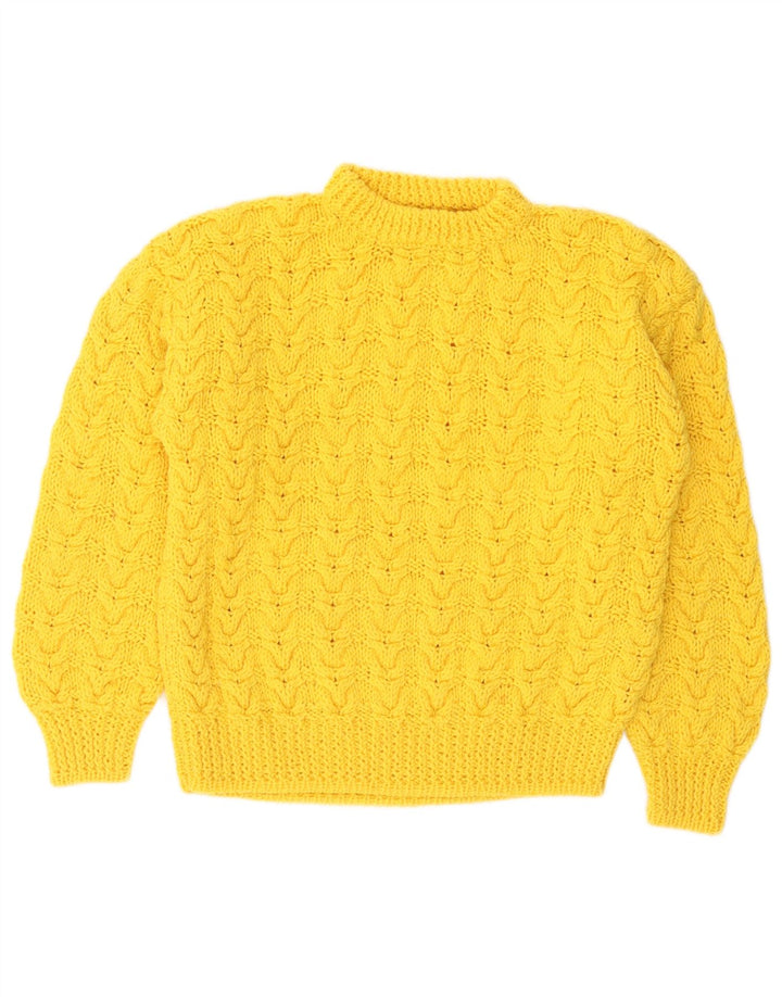 Vintage mujer cuello tortuga jersey suéter Reino Unido 12 amarillo medio
