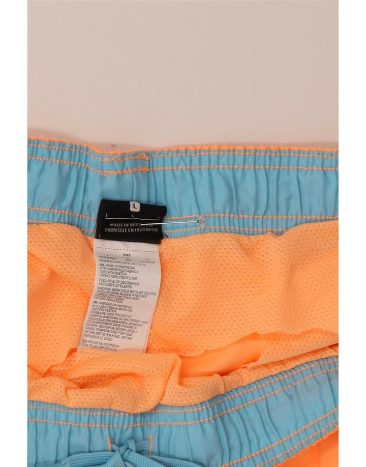 Nike - Pantalones cortos deportivos para hombre, talla grande, poliéster naranja