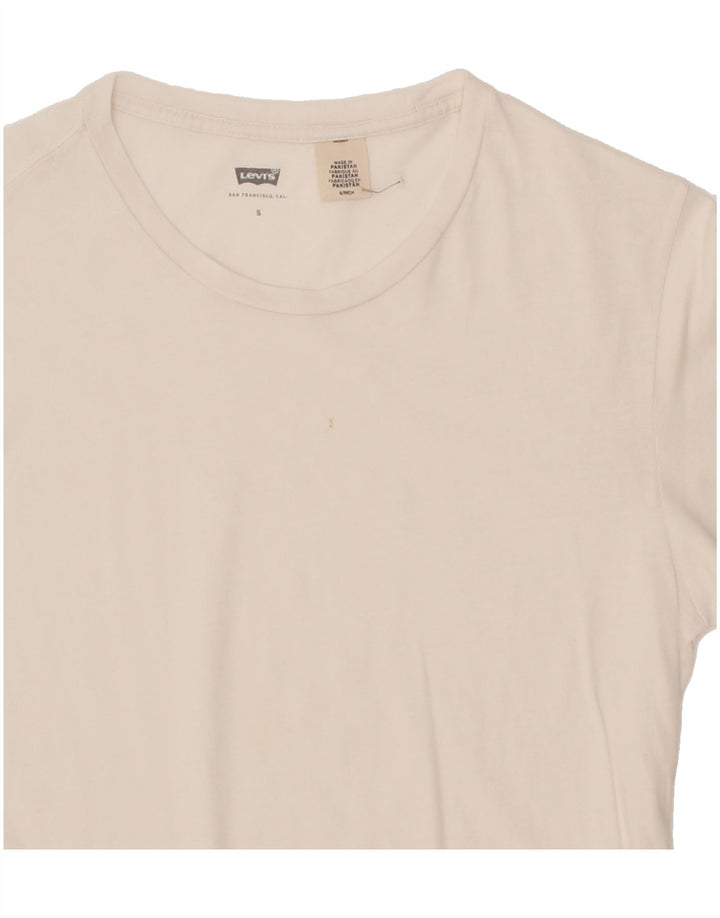 LEVI'S Womens T-Shirt Top UK 10 Small Off White Cotton Vintage Levi's and Second-Hand Levi's from Messina Hembry 