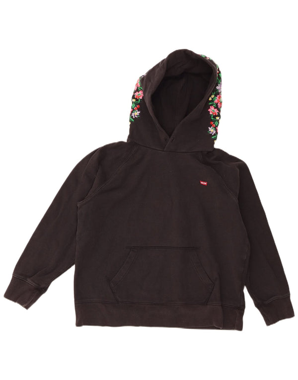 Levi's Jersey con capucha para mujer Reino Unido 44 Algodón floral negro mediano