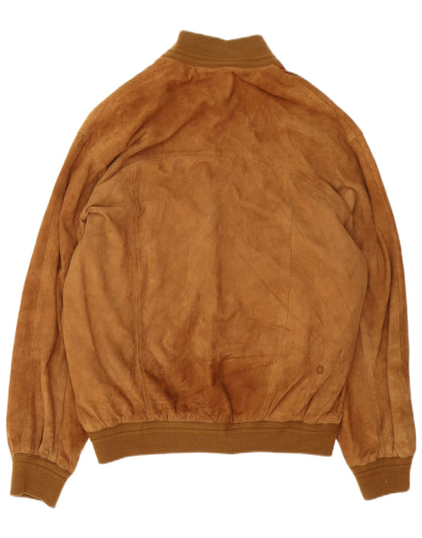 Vintage hombres ante bomber chaqueta IT 52 XL cuero marrón