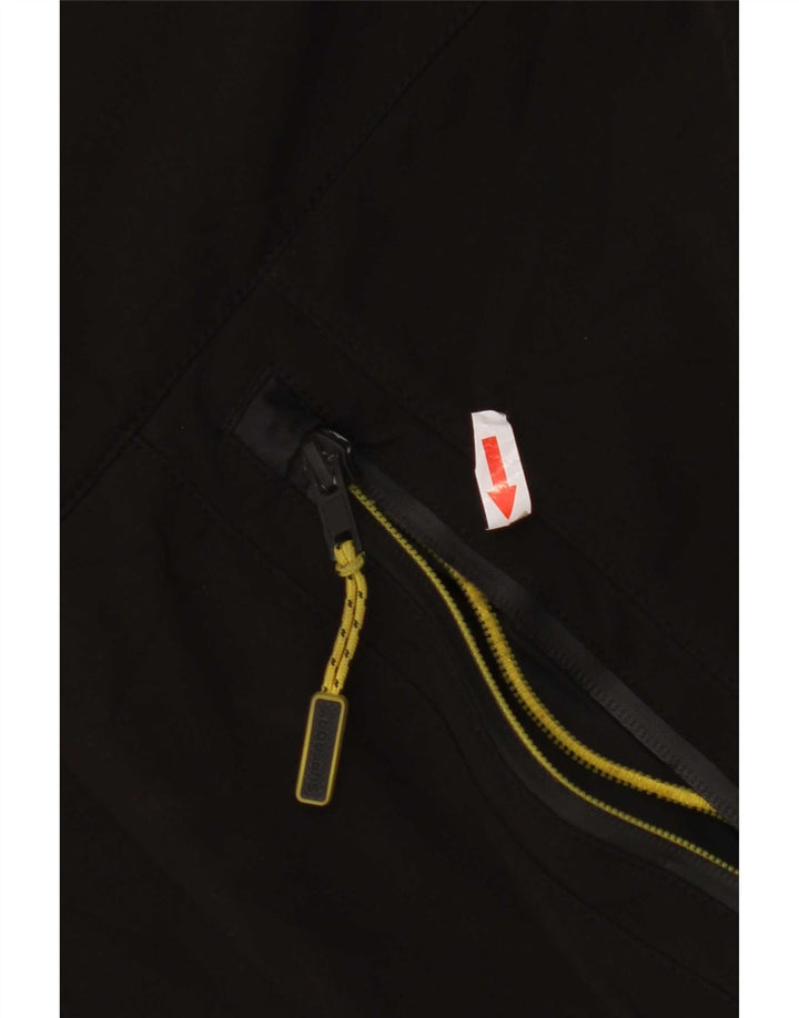 Superdry Chaqueta cortavientos con capucha para hombre UK 36 Small Poliéster negro
