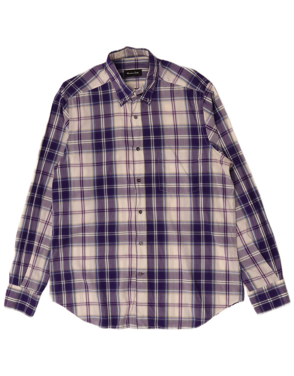 Camisa Massimo Dutti Hombre Large Cuadros Morados